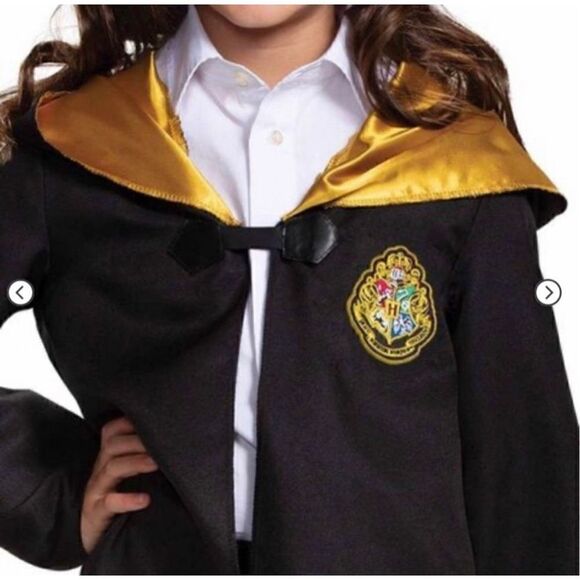 HARRY POTTER HOGWARTS HOODED ROBE WITH GRYFFINDOR TIE AND GLASSES Kids Fits Most - Picture 3 of 12